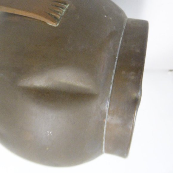 Antique middle eastern metal copper brass coffee tea pot tall hand made 14.5" - Picture 8 of 13